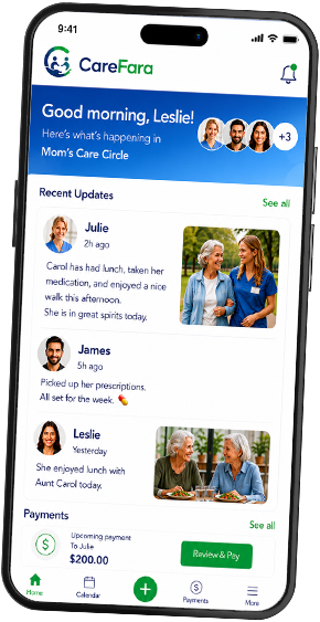 CareFara Application on a Mobile device